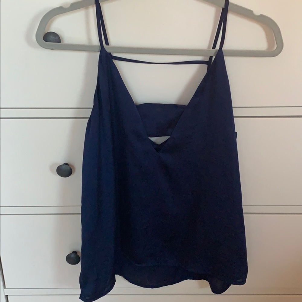 Navy blue polyester tank